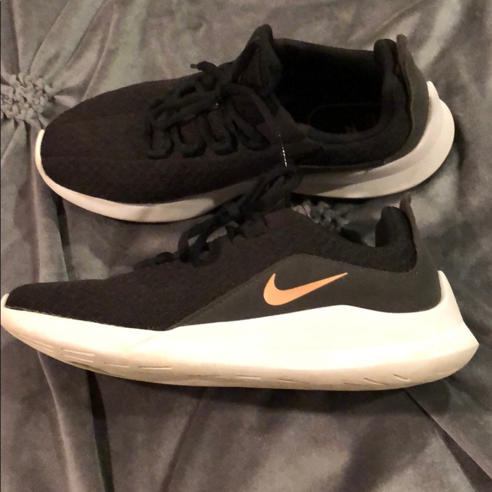 Black white and rose gold Nike’s